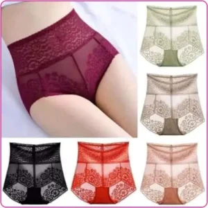 Highwaist seamless lace panties with cotton croch - sold at adricious collections